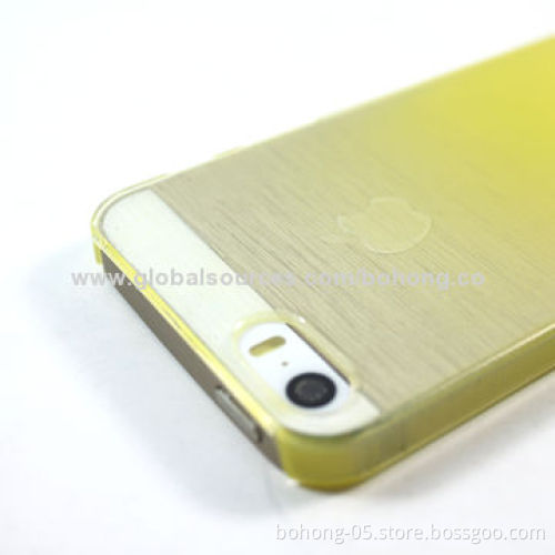 Graduated Color Wire Drawing Grain PC Cases for iPhone 5s, Different Colors Available